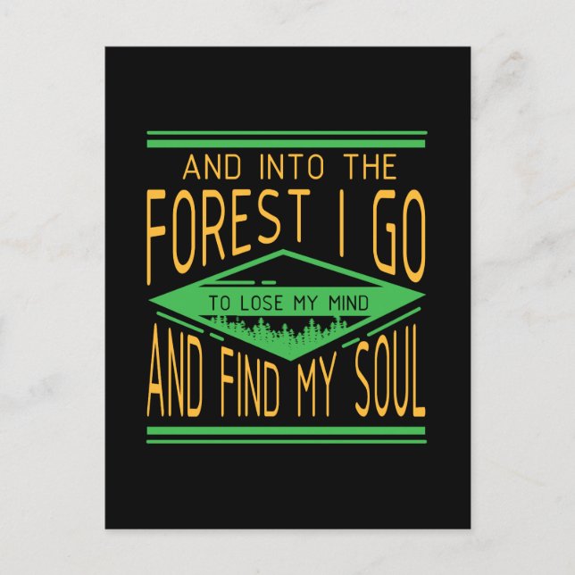 Camping - Into The Forest I Go Funny Camping Postcard (Front)