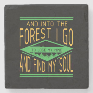 Camping - Into The Forest I Go Funny Camping Stone Coaster