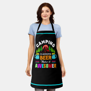 Camping is Awesome Beer Make it Awesomer-67357 Apron