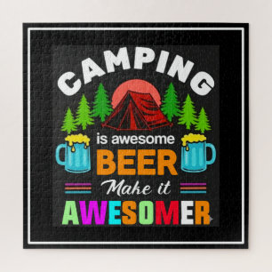 Camping is Awesome Beer Make it Awesomer-67357 Jigsaw Puzzle