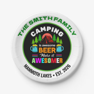 Camping is Awesome Beer Makeit Awesomer-67357 Paper Plate