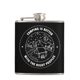 Camping is better with the right peoples hip flask