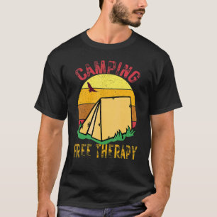 Camping Is Free Therapy Wilderness Forest Sunset T-Shirt