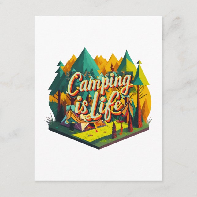 Camping is Life Enclosure Card (Front)