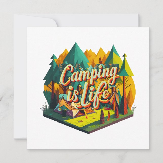 Camping is Life Invitation (Front)