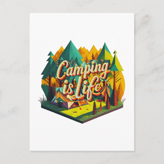 Camping is Life Postcard (Front)