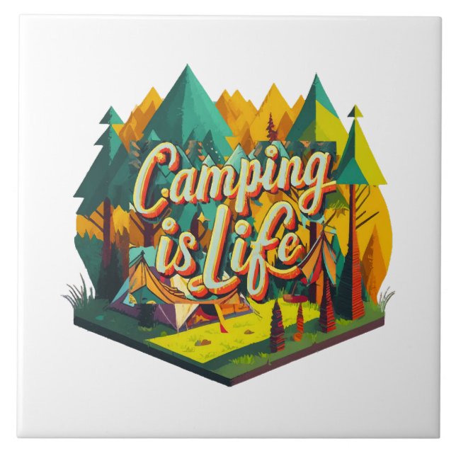Camping is Life Tile (Front)