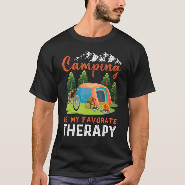Camping Is My Favorite Therapy  Camping T-Shirt (Front)