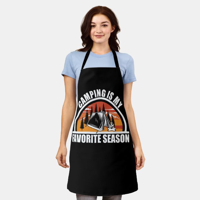 Camping is my favourite season funny camper slogan apron (Worn)