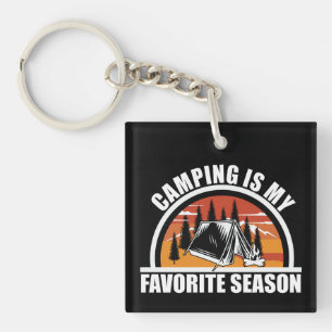 Camping is my favourite season funny camper slogan key ring