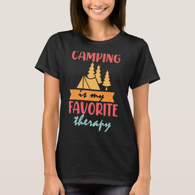 Camping Is My Favourite Therapy Classic Summer T-Shirt (Front)