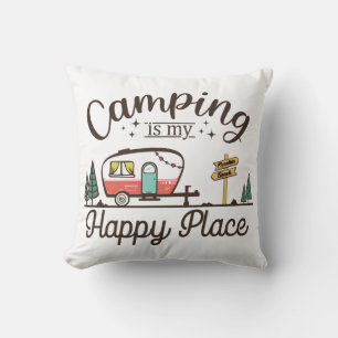 Camping Is My Happy Place Cushion