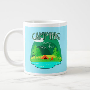 Camping is My Happy Place Large Coffee Mug