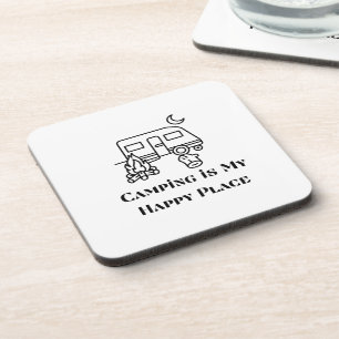 Camping is My Happy Place on a Coaster