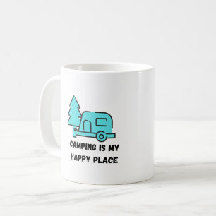 Camping is My Happy Place on a Coffee Mug