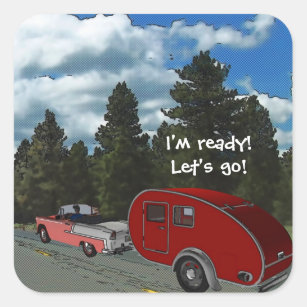 Camping Is My Life Travel Square Sticker
