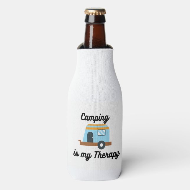 Camping is My Therapy Bottle Cooler (Bottle Front)