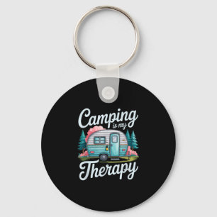 Camping is my therapy camper camp adventure lover key ring