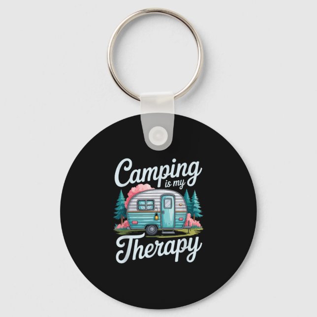 Camping is my therapy camper camp adventure lover  key ring (Front)