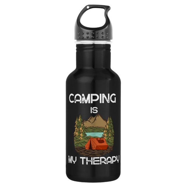Camping Is My Therapy  Camping Lovers  532 Ml Water Bottle (Front)
