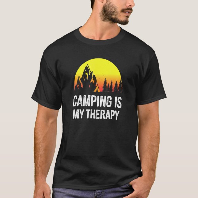 Camping Is My Therapy - Camping T-Shirt (Front)