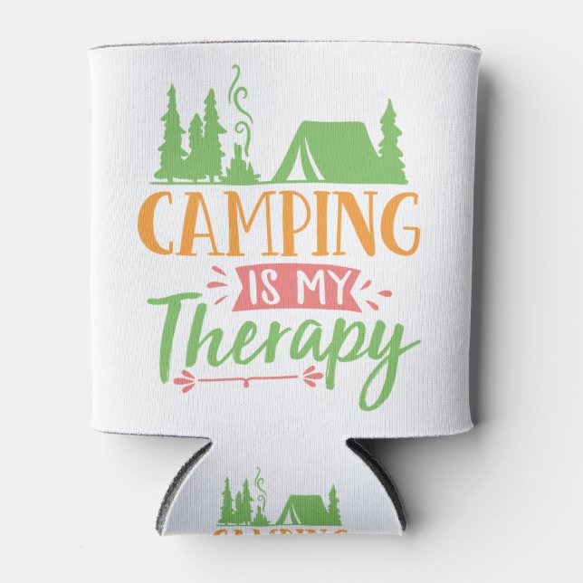 camping is my therapy can cooler (Front)