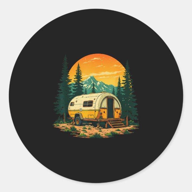 Camping is my therapy  classic round sticker (Front)