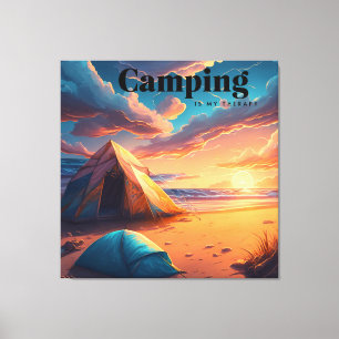 Camping is my Therapy Digital Art Canvas Print