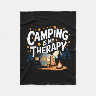 Camping is my therapy fleece blanket