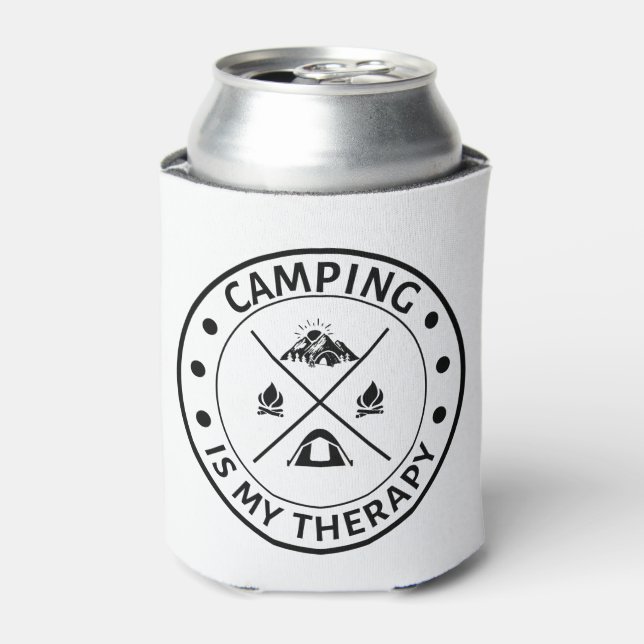 Camping is my Therapy for camping lovers Can Cooler (Can Front)