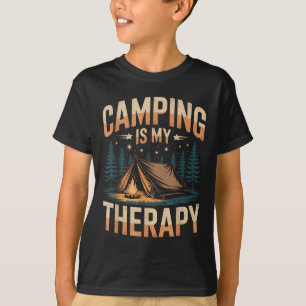 Camping Is My Therapy Fun Outdoor Campfire Family T-Shirt