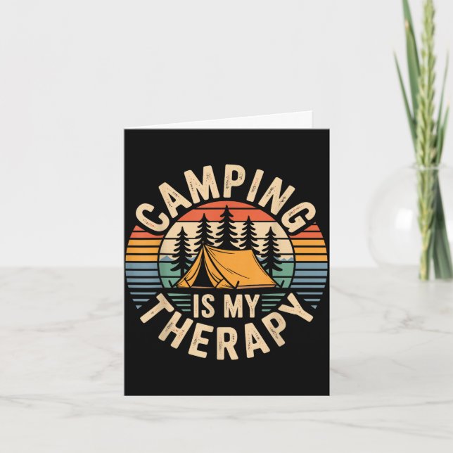 Camping is my therapy funny camper  card (Front)