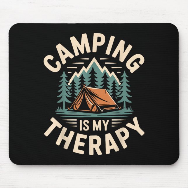 Camping is my therapy funny camper  mouse mat (Front)
