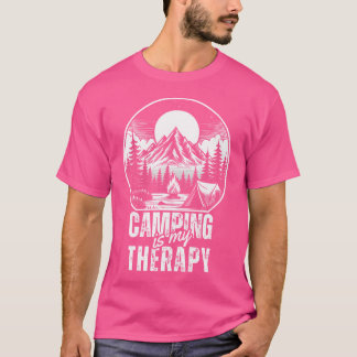 Camping Is My Therapy Funny Outdoors T-Shirt