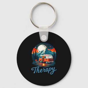 Camping is my therapy key ring