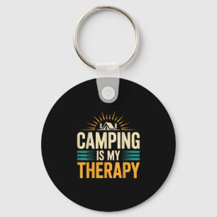 Camping is my therapy  key ring