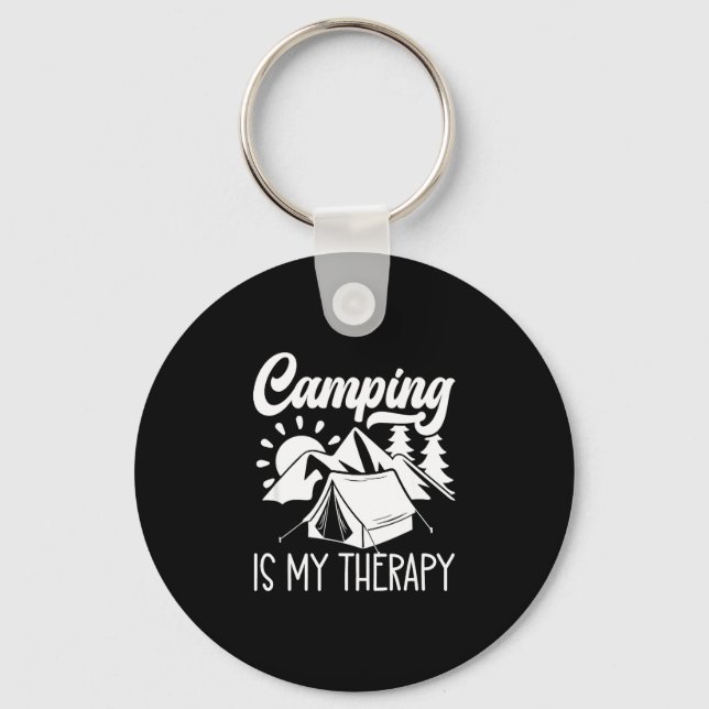 Camping is my therapy  key ring (Front)