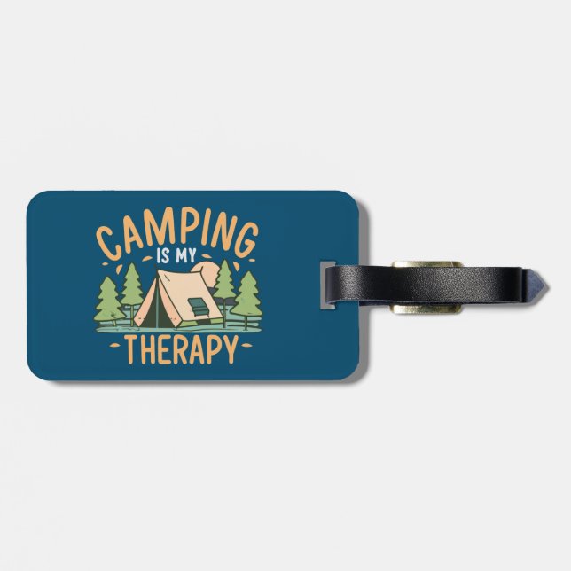 Camping Is My Therapy Luggage Tag (Back Horizontal)
