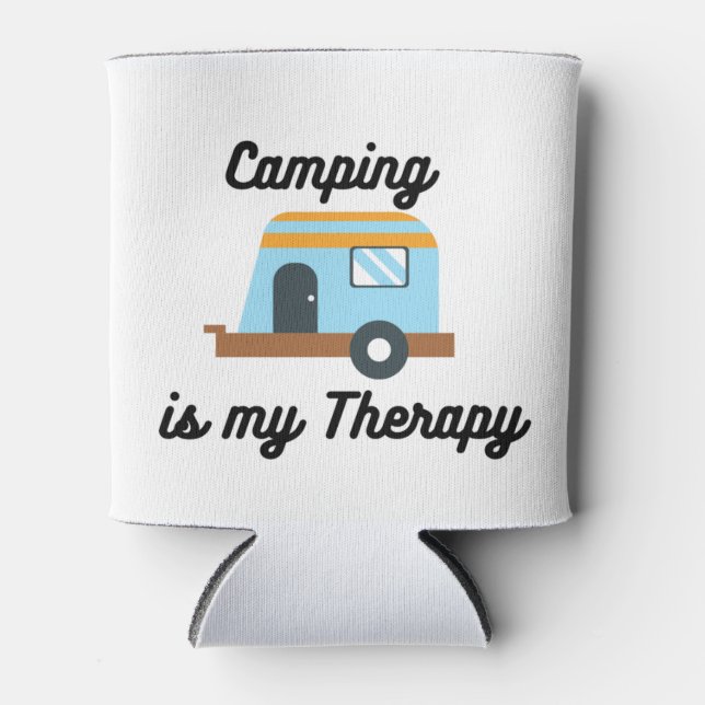 Camping is My Therapy on a Can Cooler (Front)