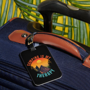 Camping is my therapy outdoor vacation gift luggage tag