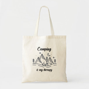 Camping is my therapy simple summer tote bag