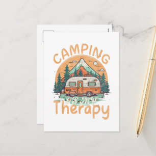 Camping Is My Therapy Summer Vacation Family Holiday Postcard