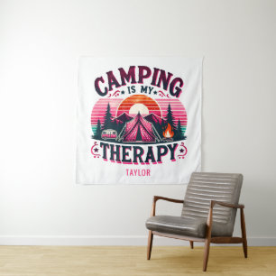 Camping Is My Therapy Tapestry