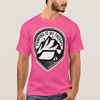 Camping Is My Therapy Tent Mountain Hiking Camping T-Shirt