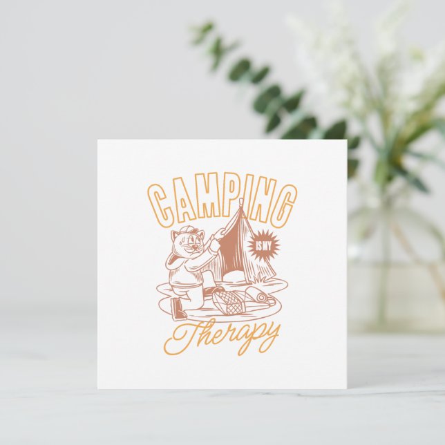 Camping Is My Therapy– Vintage Cat (Standing Front)