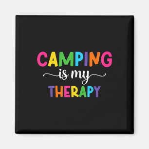 Camping is my therapy womens camping with saying magnet