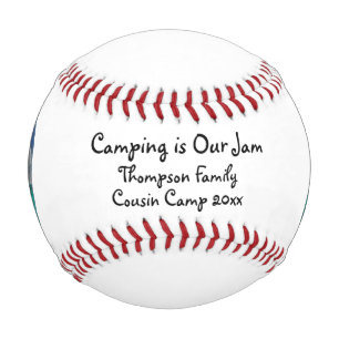 Camping is Our Jam Tent and Mountains in Jar Baseball