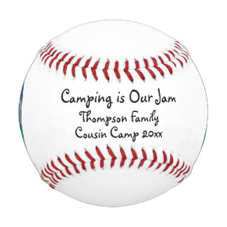 Camping is Our Jam Tent and Mountains in Jar Baseball
