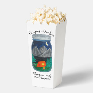 Camping is Our Jam Tent and Mountains in Jar Favour Box
