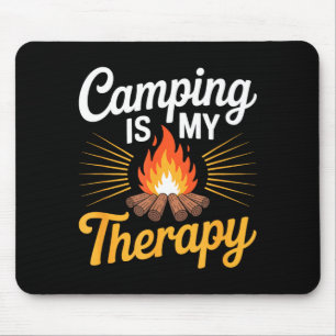 Camping is therapy camp camper outdoor adventure mouse mat